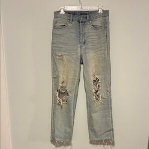 Women's Distressed Light Blue Jeans